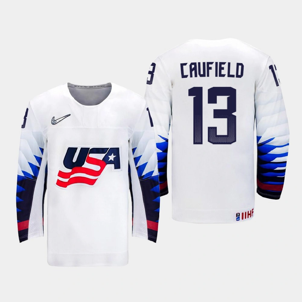 Men USA Team Cole Caufield #13 2021 IIHF World Junior Championship Home White Jersey Men USA Team Cole Caufield #13 2021 IIHF World Junior Championship Home White Jersey