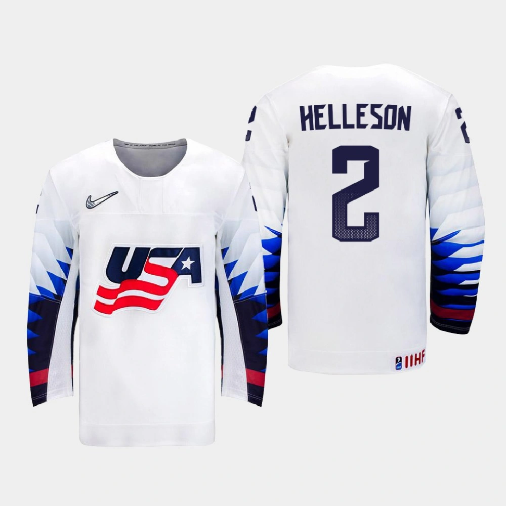Youth USA Team Drew Helleson #2 2021 IIHF World Junior Championship Home White Jersey Youth USA Team Drew Helleson #2 2021 IIHF World Junior Championship Home White Jersey