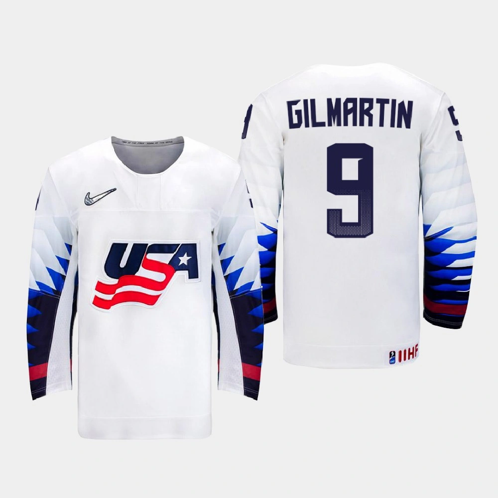 Women's USA Team Liam Gilmartin #9 2021 IIHF U18 World Championship Home White Jersey Women's USA Team Liam Gilmartin #9 2021 IIHF U18 World Championship Home White Jersey