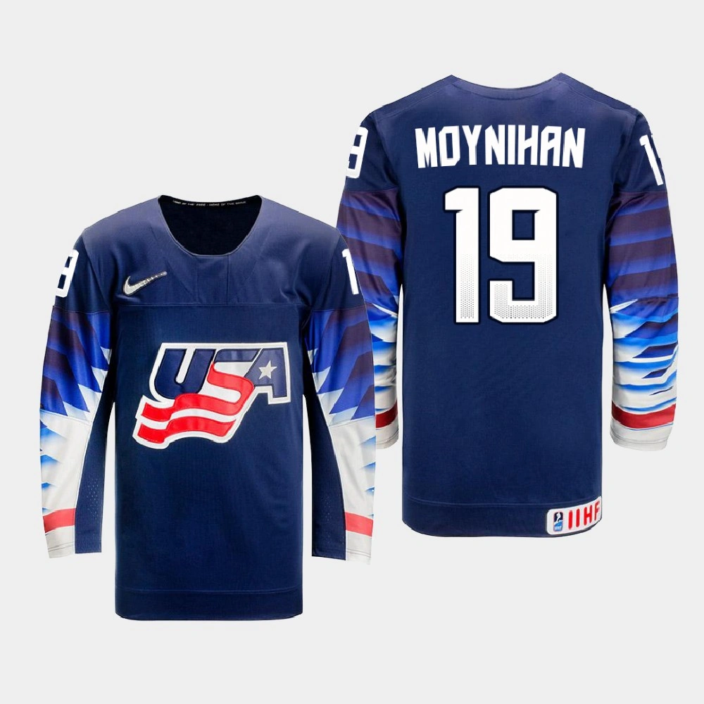 Women's USA Team Patrick Moynihan #19 2021 IIHF World Junior Championship Away Navy Jersey