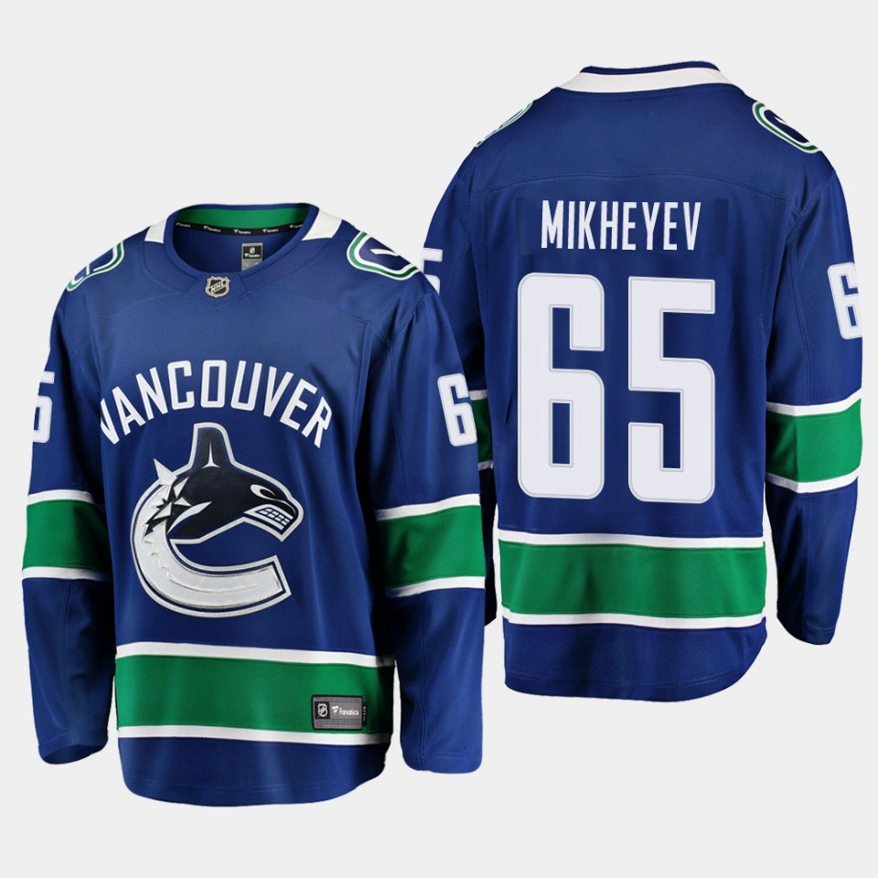 Vancouver Canucks Ilya Mikheyev Home Blue #65 Jersey Breakaway Player