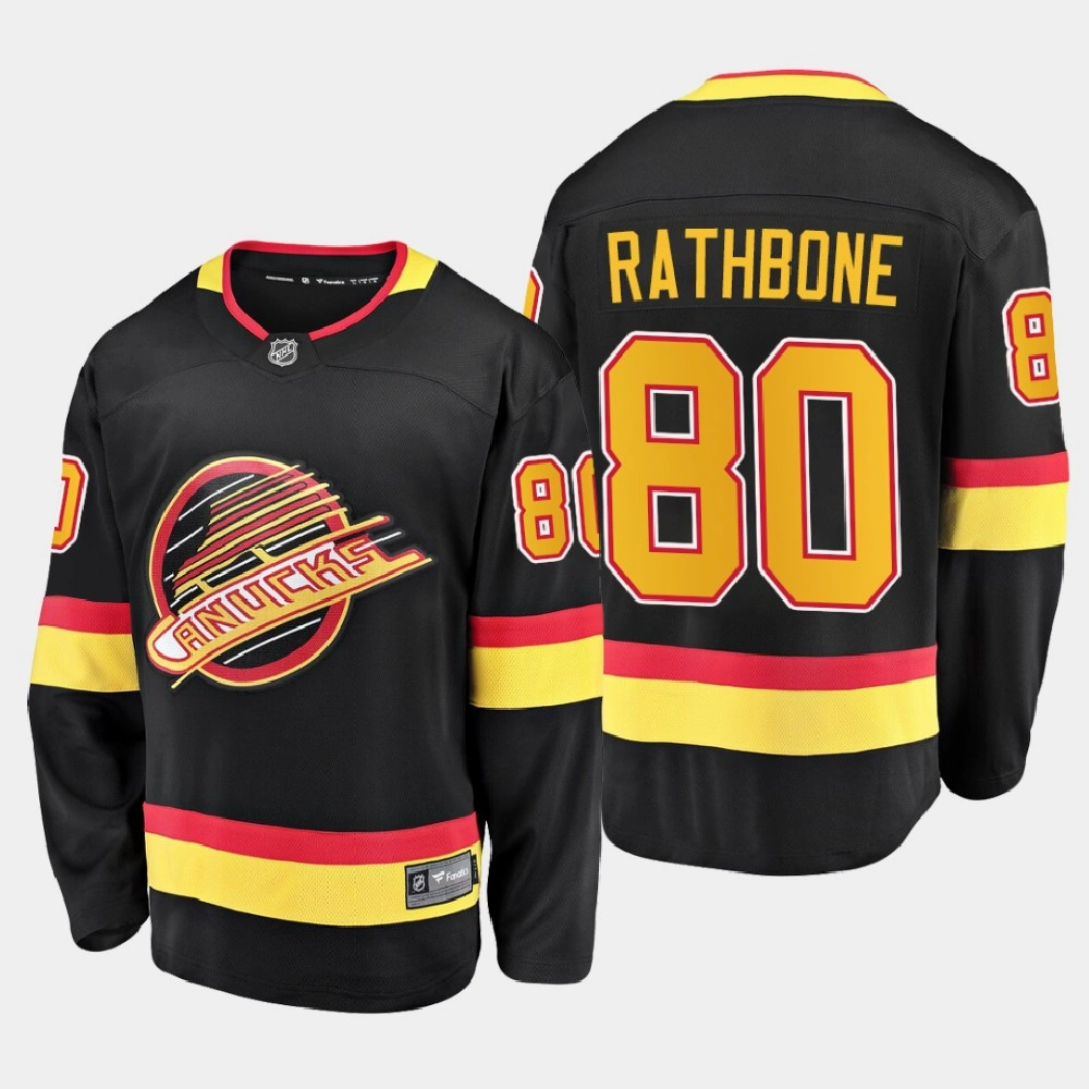 Women's Vancouver Canucks Jack Rathbone #80 Flying Skate Premier Blue Jersey