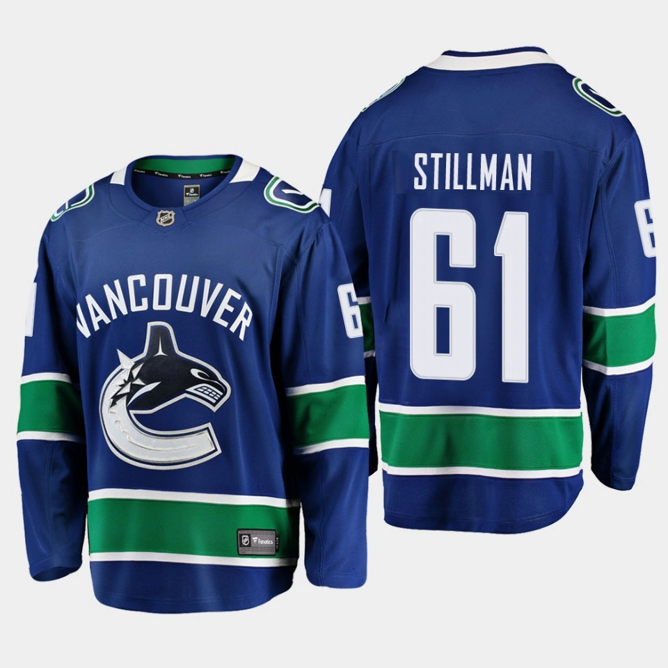 Women's Riley Stillman Vancouver Canucks Home Breakaway Player Blue Jersey