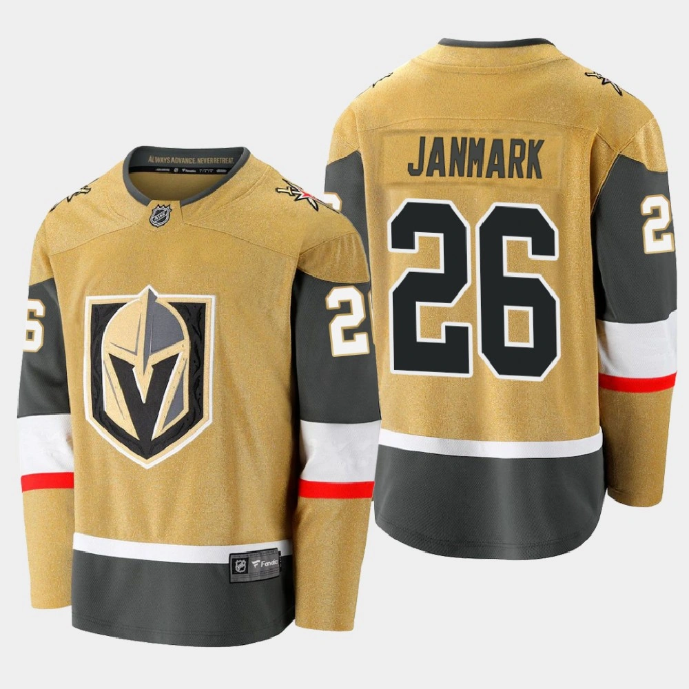 Men's Vegas Golden Knights Mattias Janmark #26 Alternate 2021 Gold Jersey
