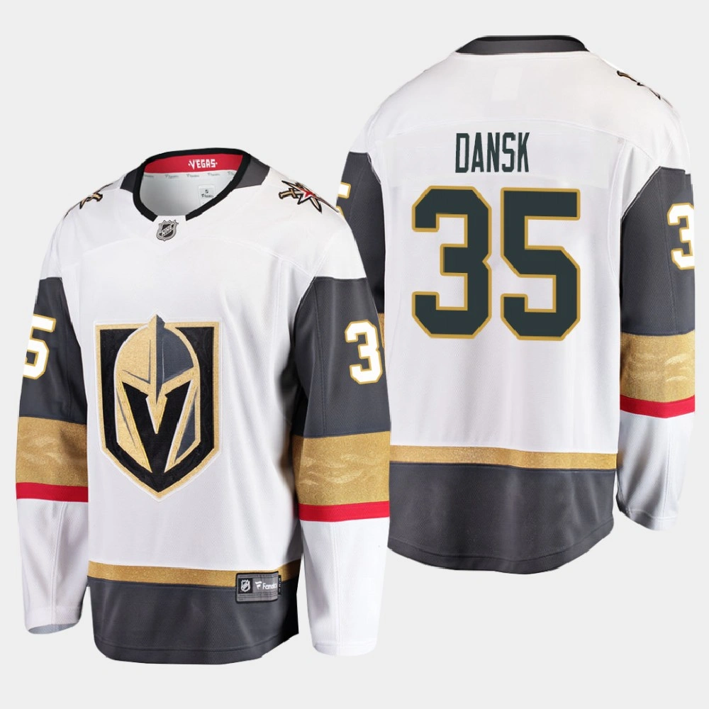 Men's Vegas Golden Knights Oscar Dansk #35 Away Breakaway Player White Jersey