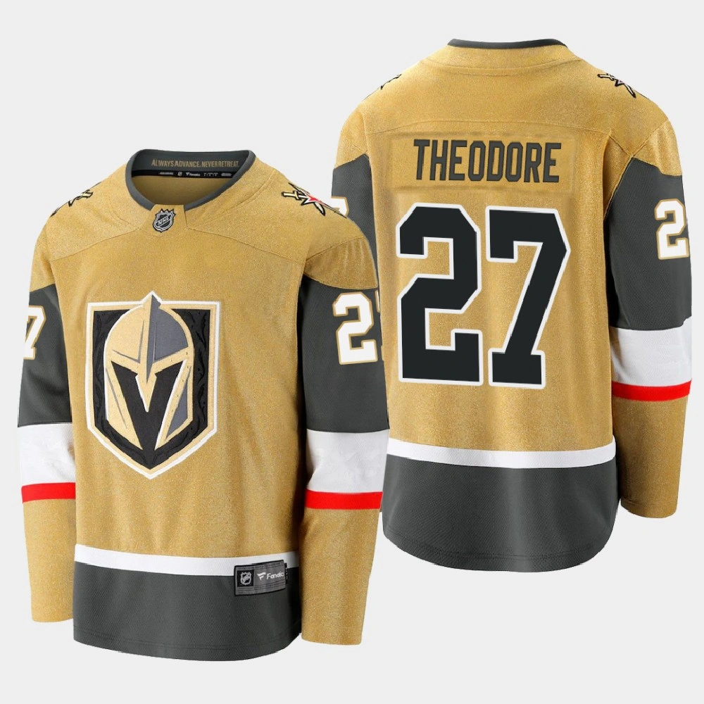 Men's Vegas Golden Knights Shea Theodore #27 Alternate 2020-21 Premier Gold Jersey