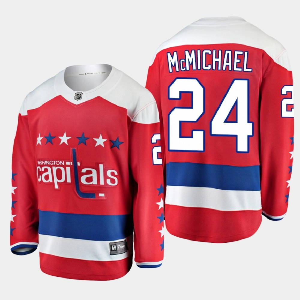 Men's Washington Capitals Connor McMichael #24 Alternate 2020-21 Breakaway Player Red Jersey