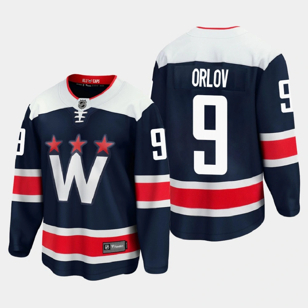 Men's Washington Capitals Dmitry Orlov #9 Alternate 2020-21 Premier Player Navy Jersey