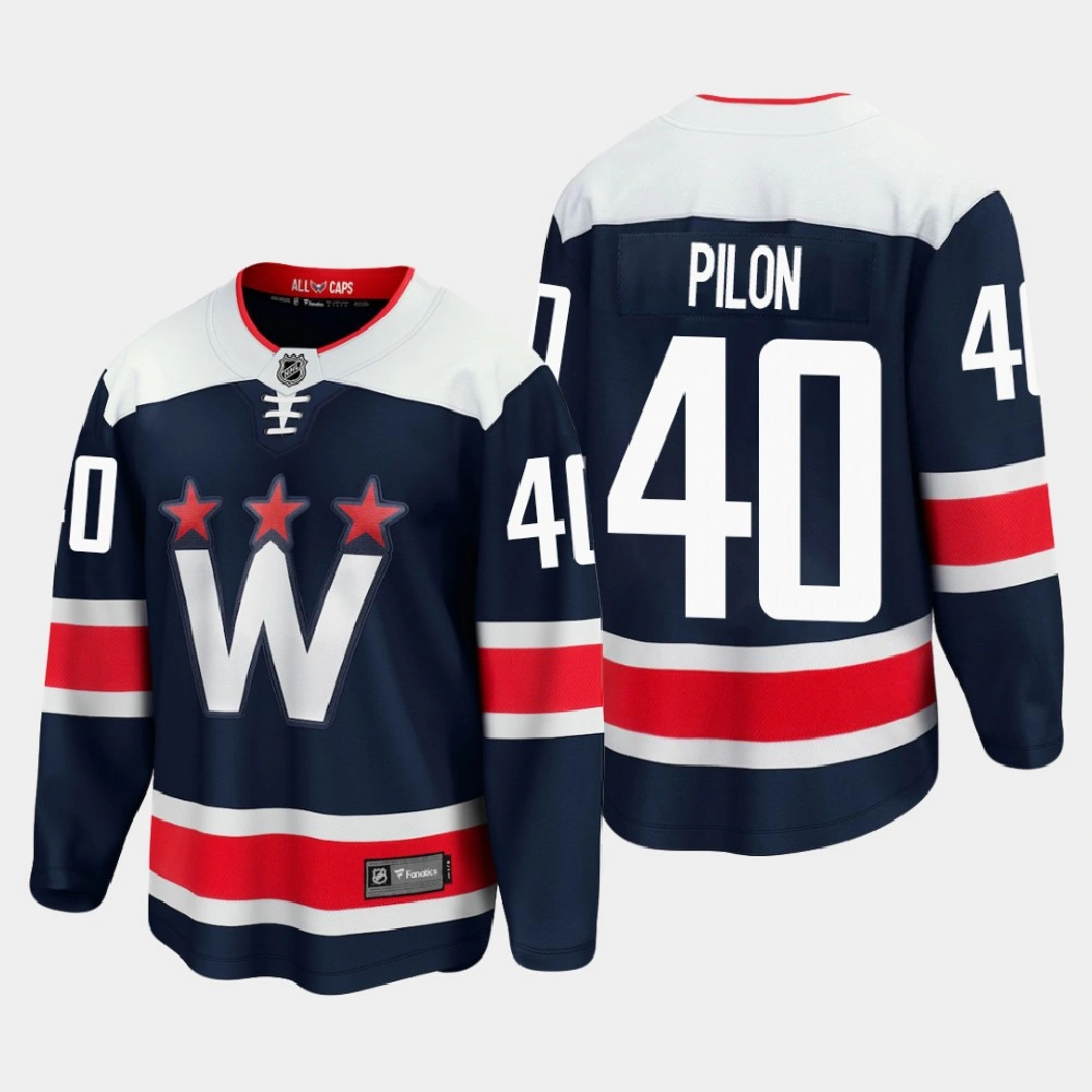Youth Washington Capitals Garrett Pilon #40 Alternate 2021 Navy Jersey Youth Washington Capitals Garrett Pilon #40 Alternate 2021 Navy Jersey