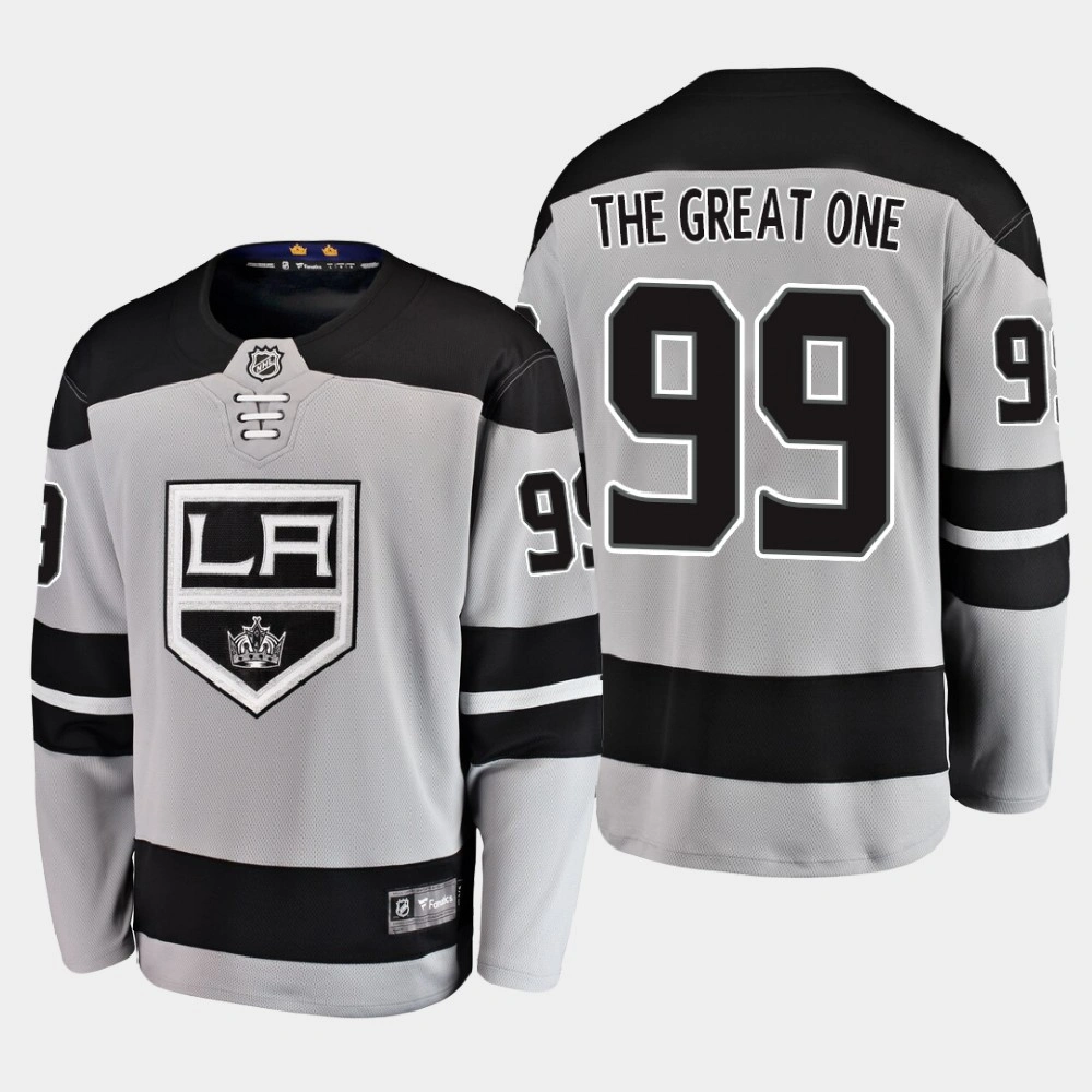 Youth Los Angeles Kings Wayne Gretzky #99 Retired Player Nikename Alternate Gray Jersey