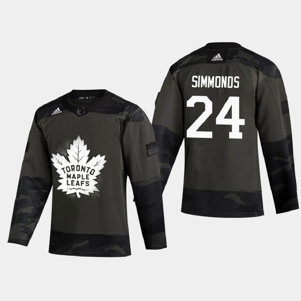 Men's Toronto Maple Leafs Wayne Simmonds #24 2020 Veterans Day Authentic Practice Camo Jersey