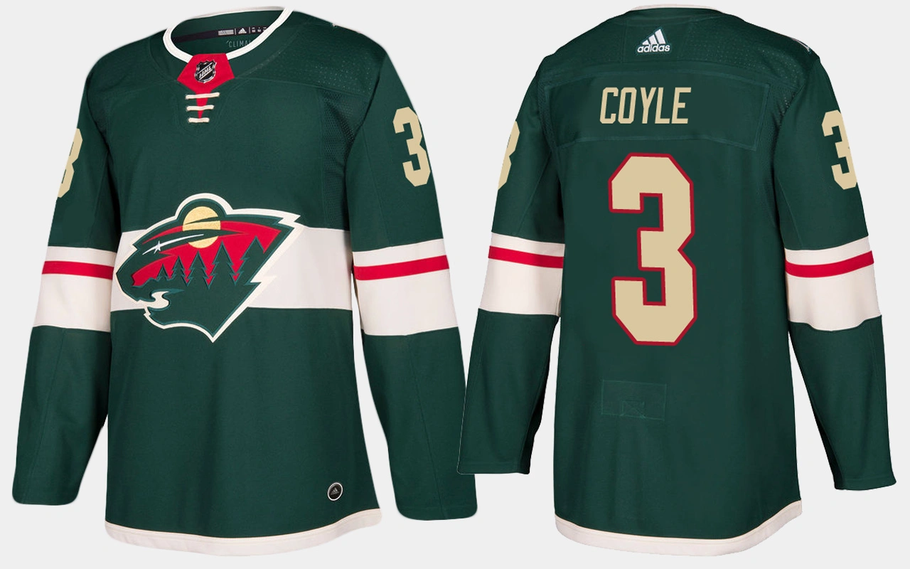 Minnesota Wild #3 Charlie Coyle Home Green Jersey