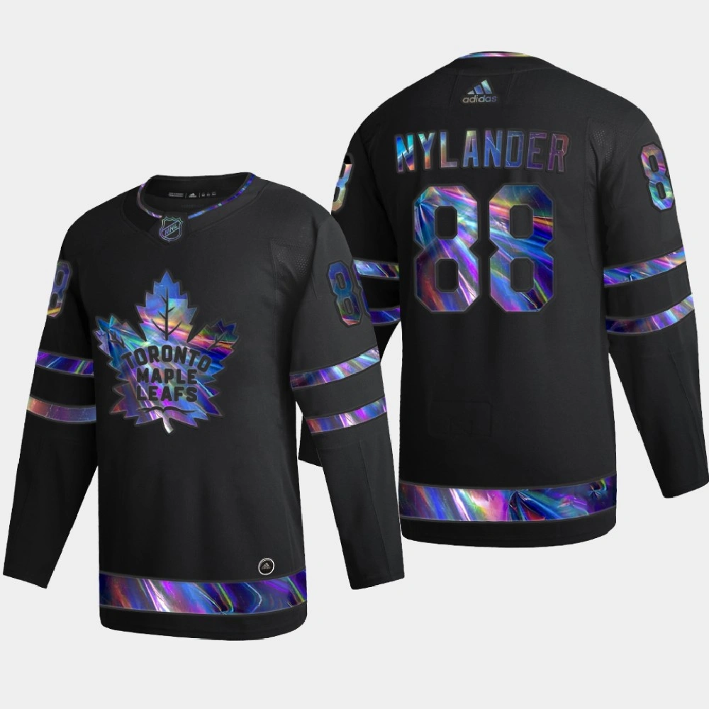 Men's Toronto Maple Leafs William Nylander #88 Iridescent Holographic Authentic Black Jersey