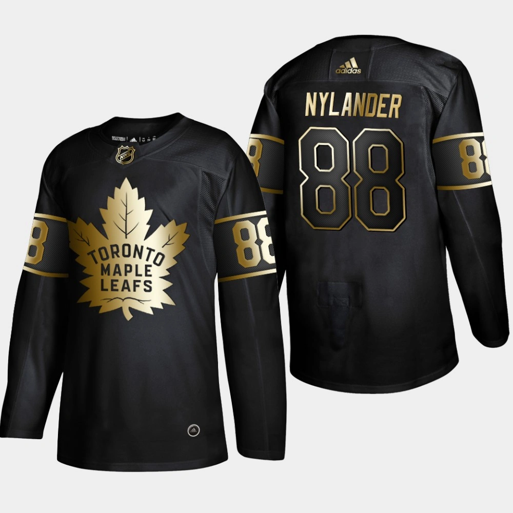 Men's Toronto Maple Leafs William Nylander #88 NHL Golden Edition Black Authentic Jersey