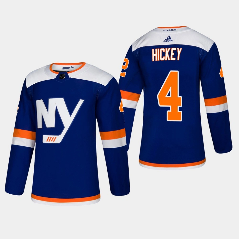 Men's New York Islanders #4 Thomas Hickey Alternate Adidas Blue Jersey