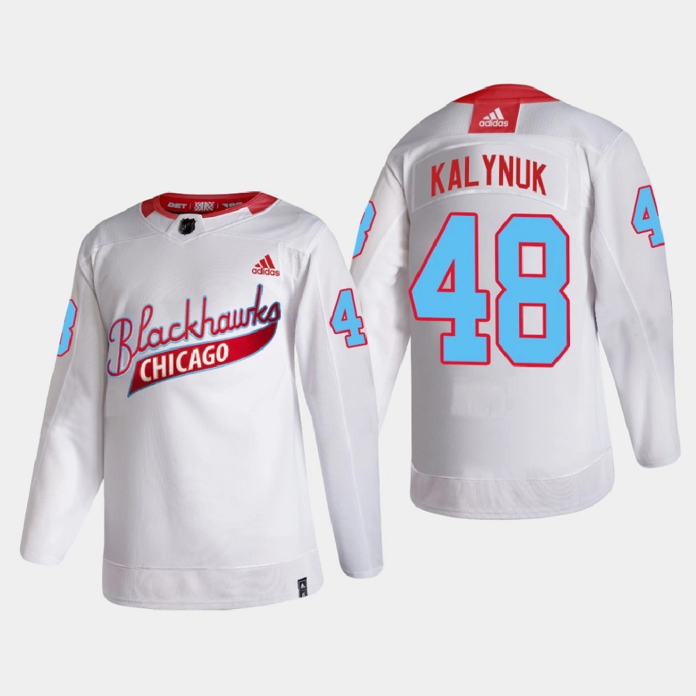 Men's Chicago Blackhawks Wyatt Kalynuk #48 One Community Night White Jersey
