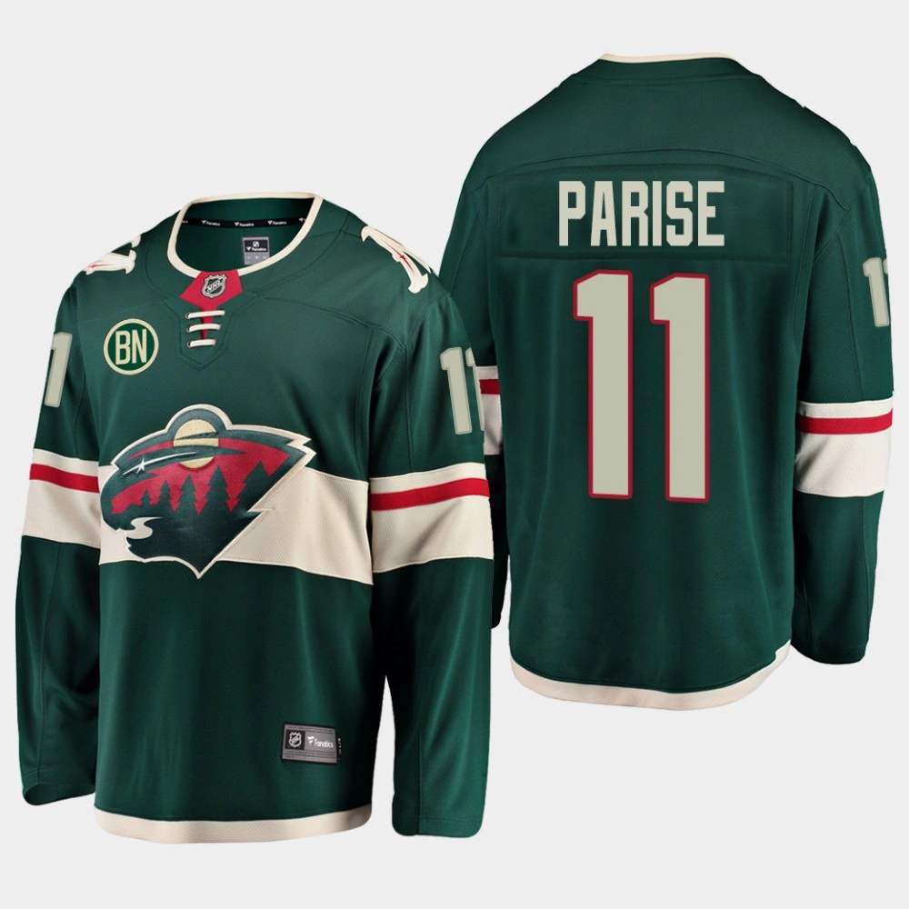 Women's Zach Parise #11 Minnesota Wild Home Green Jersey with BN Patch