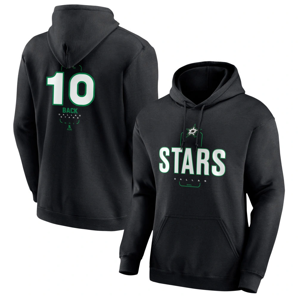 Men's Dallas Stars Black Midfielder Oskar Back Player Pullover Hoodie