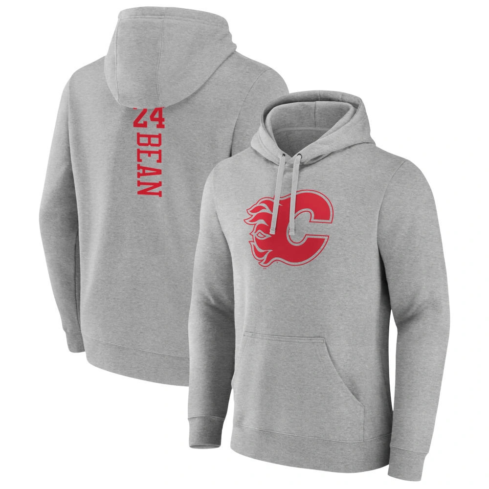 Youth Calgary Flames Heather Gray Jake Bean Pullover Hoodie Youth Calgary Flames Heather Gray Jake Bean Pullover Hoodie
