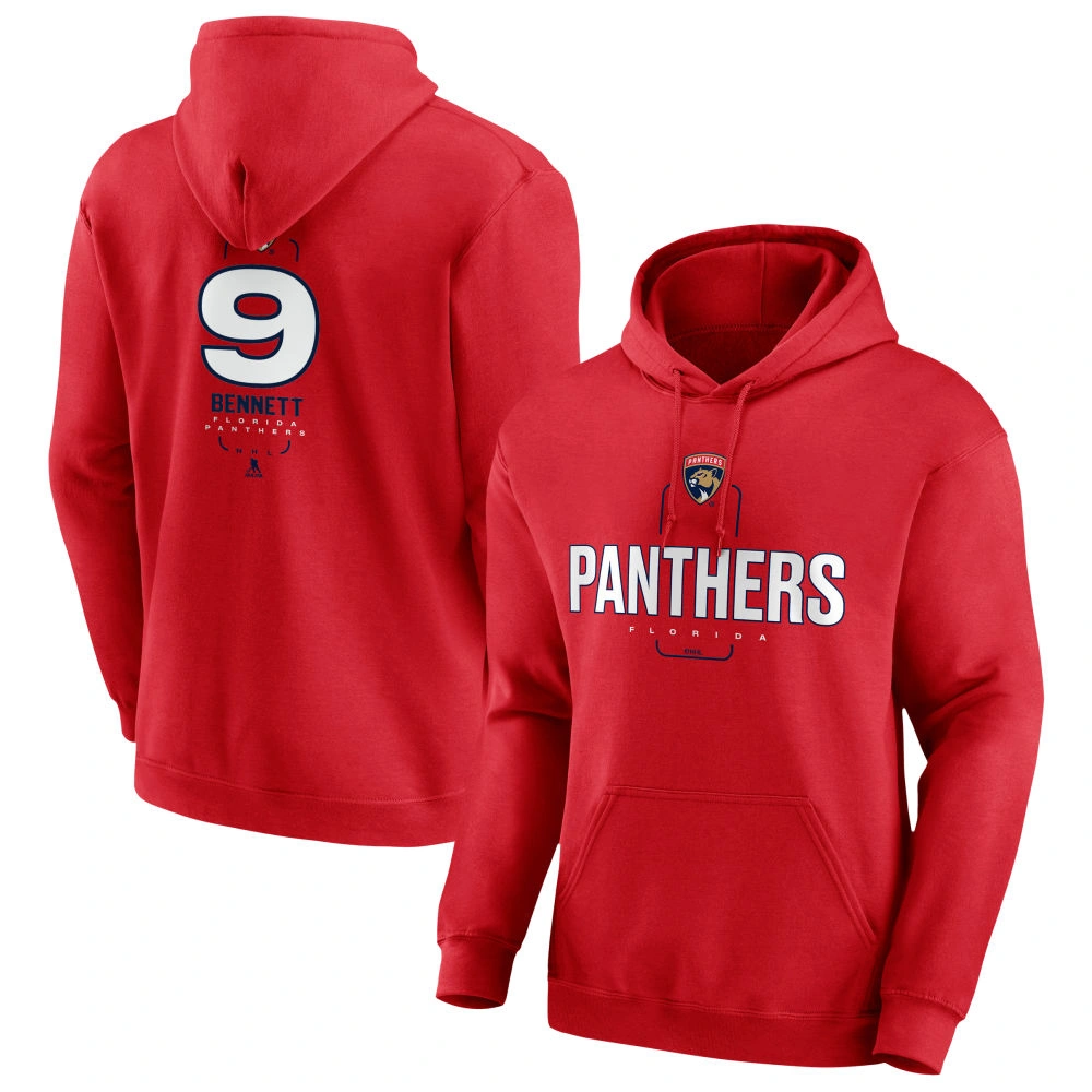 Men's Florida Panthers Red Midfielder Sam Bennett Player Pullover Hoodie