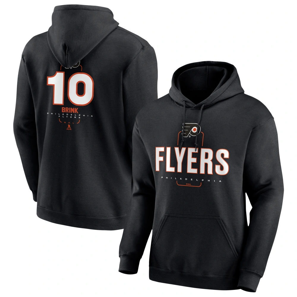 Youth Philadelphia Flyers Black Midfielder Bobby Brink Pullover Hoodie Youth Philadelphia Flyers Black Midfielder Bobby Brink Pullover Hoodie