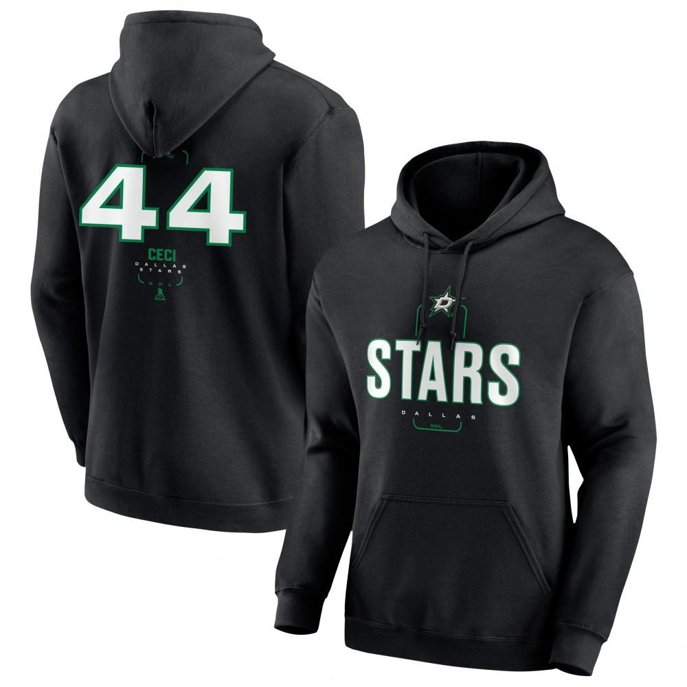 Youth Dallas Stars Black Midfielder Cody Ceci Pullover Hoodie Youth Dallas Stars Black Midfielder Cody Ceci Pullover Hoodie