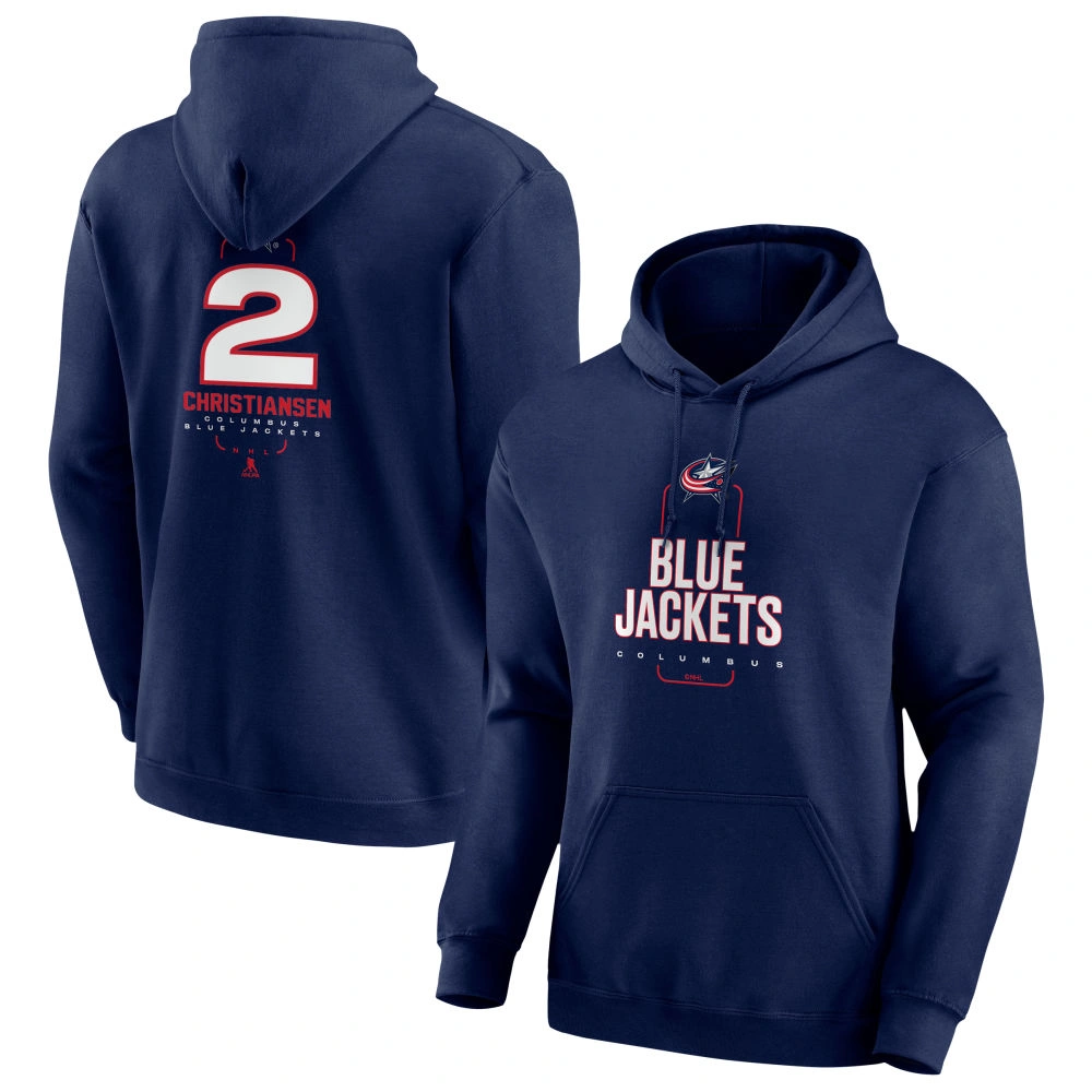 Youth Columbus Blue Jackets Navy Midfielder Jake Christiansen Pullover Hoodie Youth Columbus Blue Jackets Navy Midfielder Jake Christiansen Pullover Hoodie