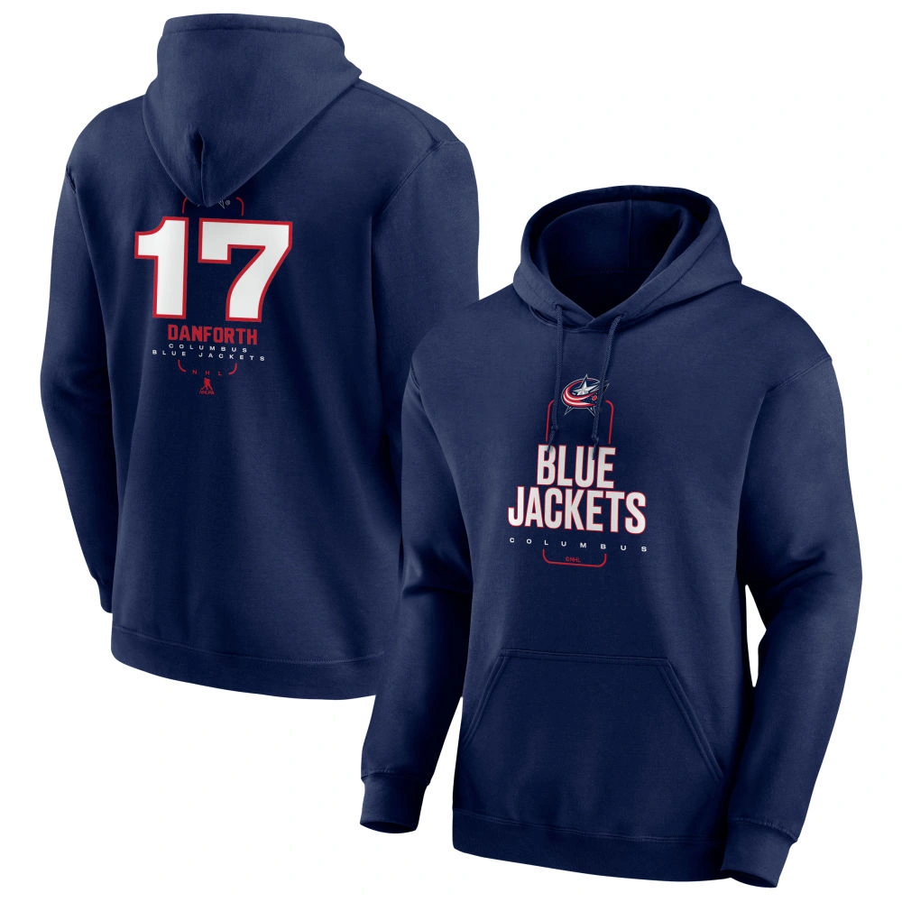 Youth Columbus Blue Jackets Navy Midfielder Justin Danforth Pullover Hoodie Youth Columbus Blue Jackets Navy Midfielder Justin Danforth Pullover Hoodie