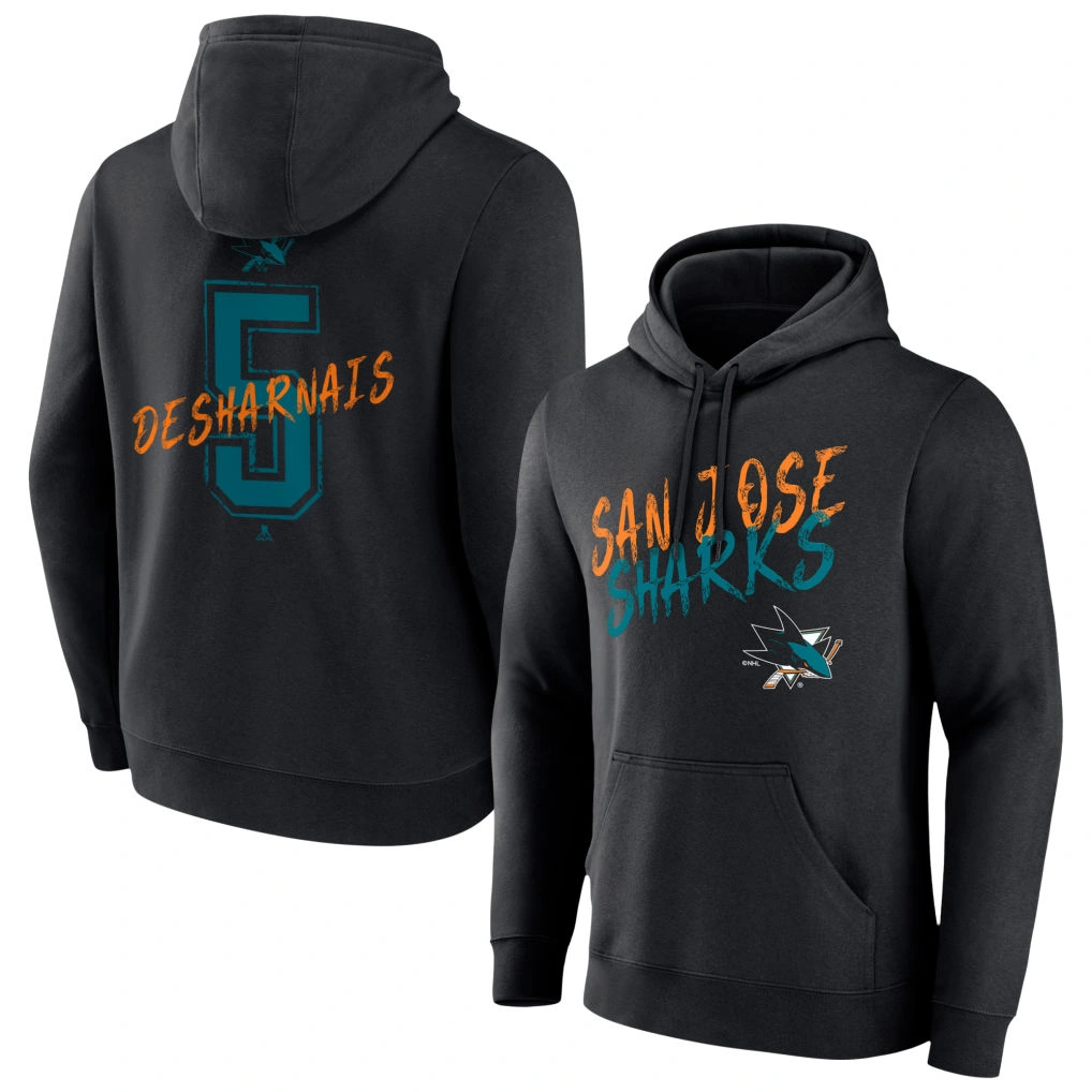 Youth San Jose Sharks Charcoal Monochrome Vincent Desharnais Pullover Hoodie Youth San Jose Sharks Charcoal Monochrome Vincent Desharnais Pullover Hoodie