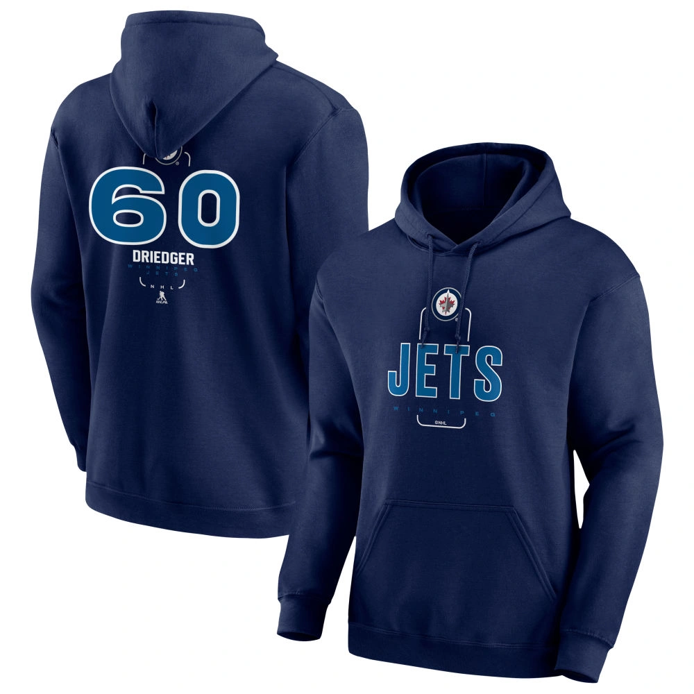 Youth Winnipeg Jets Navy Midfielder Chris Driedger Pullover Hoodie Youth Winnipeg Jets Navy Midfielder Chris Driedger Pullover Hoodie