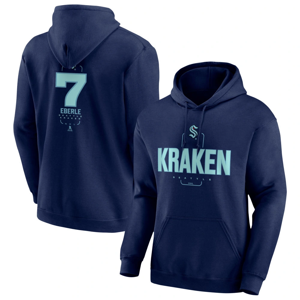 Men's Seattle Kraken Deep Sea Blue Midfielder Jordan Eberle Player Pullover Hoodie