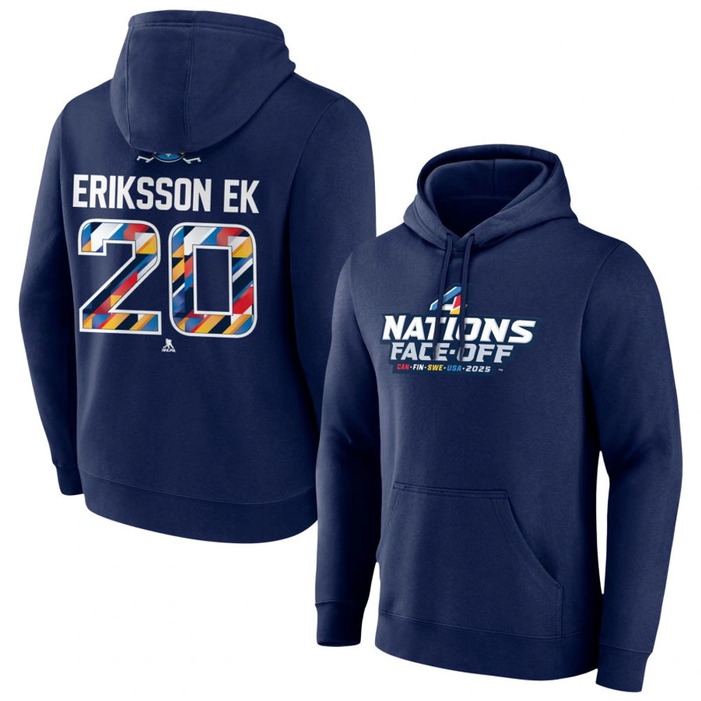 Men's 2025 Four Nations Face-Off Joel Eriksson Ek Pullover Hoodie - Navy