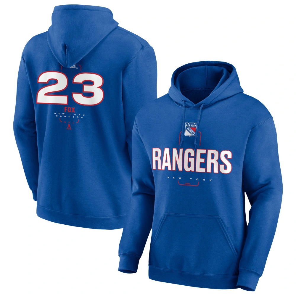 Men's New York Rangers Blue Midfielder Adam Fox Player Pullover Hoodie