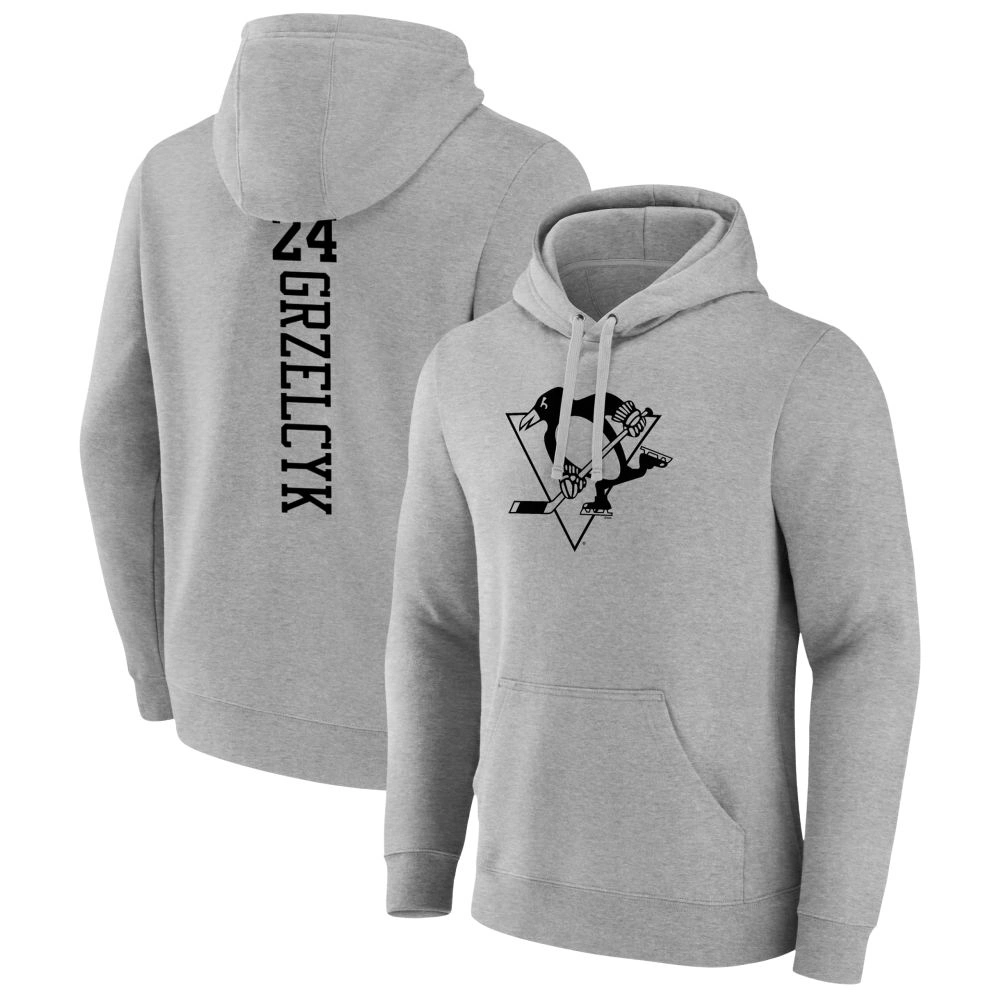 Youth Pittsburgh Penguins Heather Gray Matt Grzelcyk Pullover Hoodie Youth Pittsburgh Penguins Heather Gray Matt Grzelcyk Pullover Hoodie