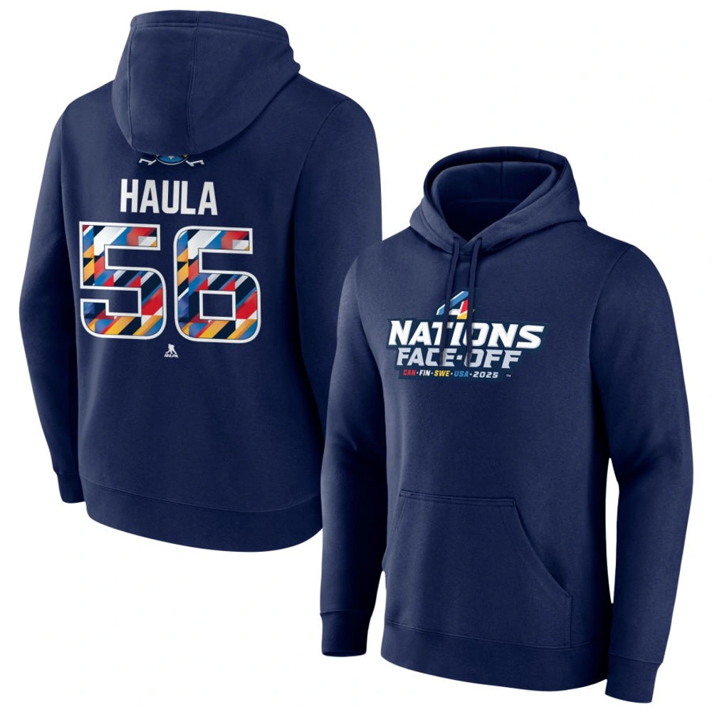 Men's 2025 Four Nations Face-Off Erik Haula Pullover Hoodie - Navy Men's 2025 Four Nations Face-Off Erik Haula Pullover Hoodie - Navy