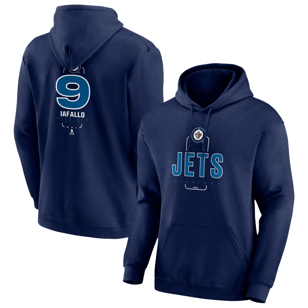 Men's Winnipeg Jets Navy Midfielder Alex Iafallo Player Pullover Hoodie Men's Winnipeg Jets Navy Midfielder Alex Iafallo Player Pullover Hoodie