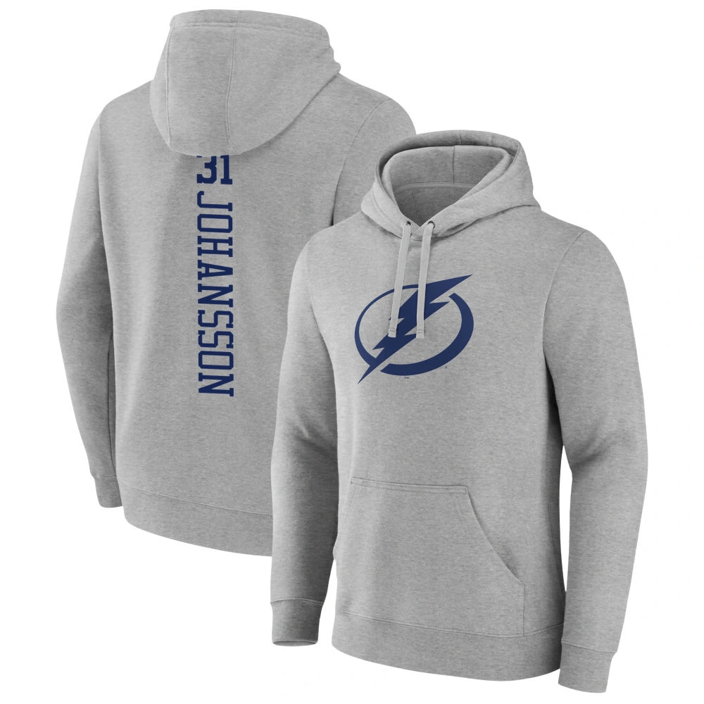 Youth Tampa Bay Lightning Heather Gray Jonas Johansson Pullover Hoodie Youth Tampa Bay Lightning Heather Gray Jonas Johansson Pullover Hoodie