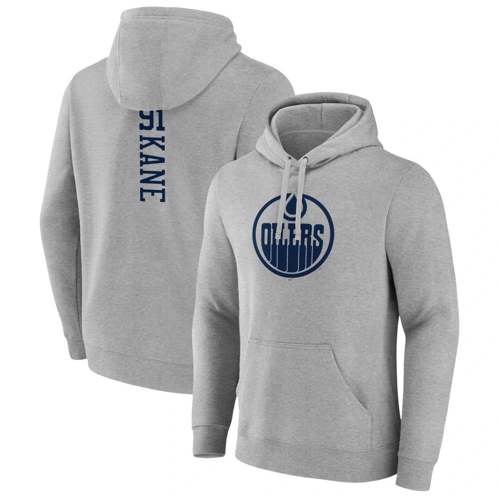 Men's Edmonton Oilers Heather Gray Evander Kane Player Pullover Hoodie