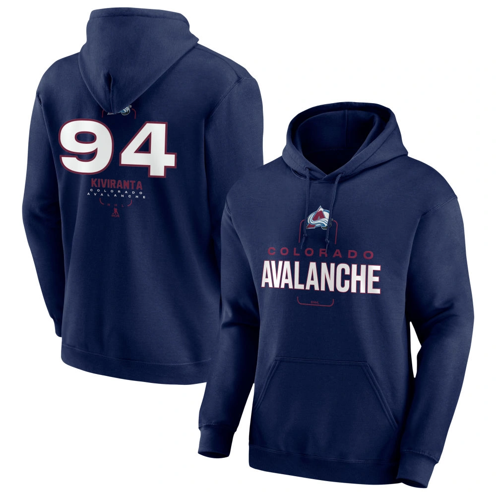 Men's Colorado Avalanche Navy Midfielder Joel Kiviranta Player Pullover Hoodie Men's Colorado Avalanche Navy Midfielder Joel Kiviranta Player Pullover Hoodie