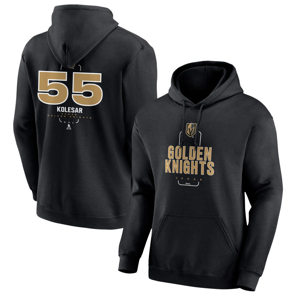 Men's Vegas Golden Knights Black Midfielder Keegan Kolesar Player Pullover Hoodie Men's Vegas Golden Knights Black Midfielder Keegan Kolesar Player Pullover Hoodie