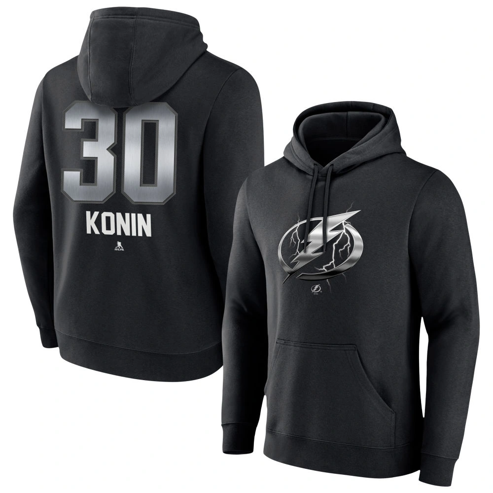 Youth Tampa Bay Lightning Black Midnight Mascot Logo Kyle Konin Pullover Hoodie Youth Tampa Bay Lightning Black Midnight Mascot Logo Kyle Konin Pullover Hoodie