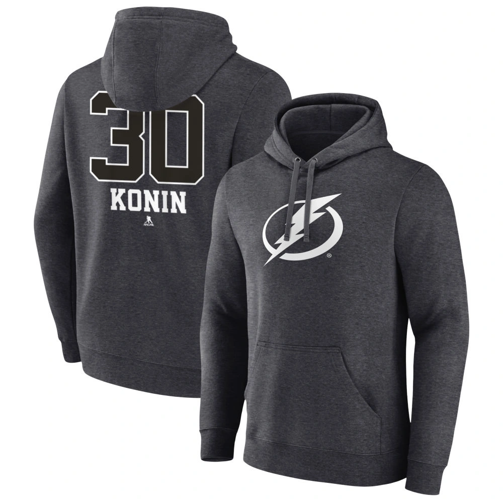 Youth Tampa Bay Lightning Charcoal Monochrome Kyle Konin Pullover Hoodie Youth Tampa Bay Lightning Charcoal Monochrome Kyle Konin Pullover Hoodie