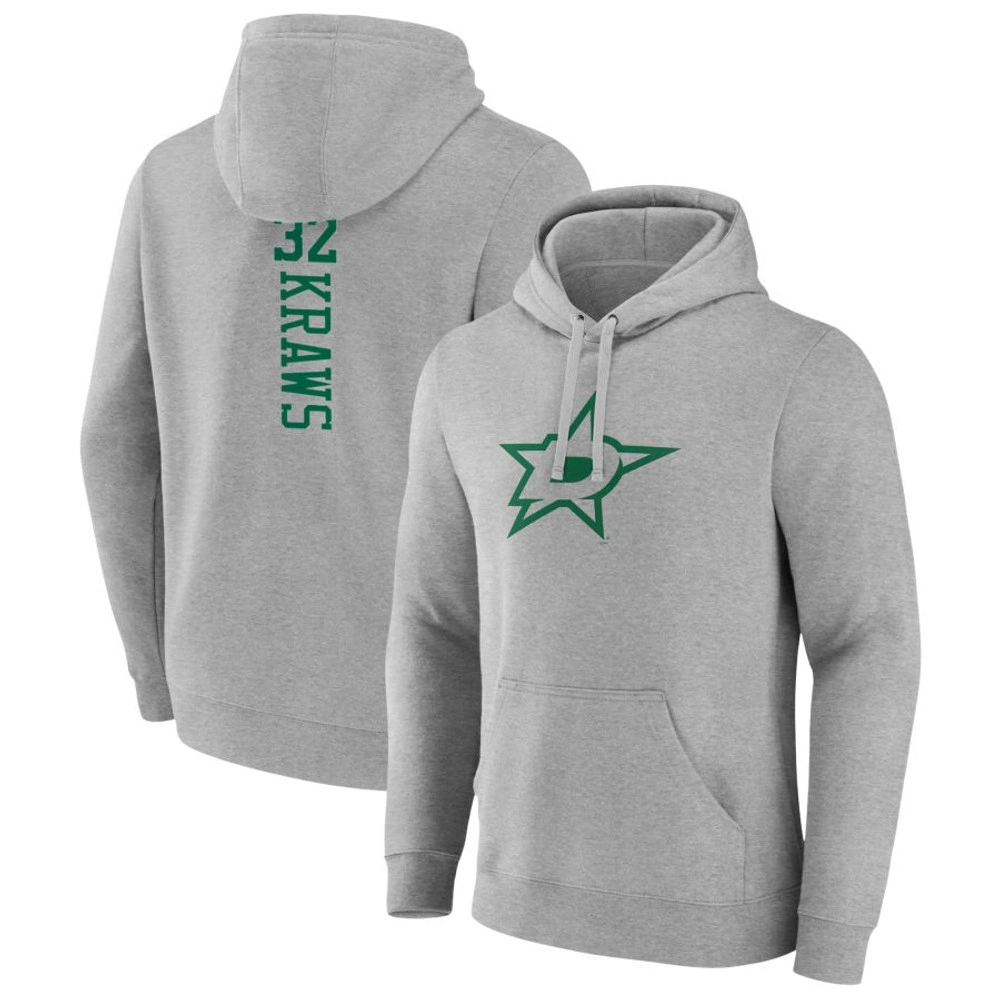 Men's Dallas Stars Heather Gray Ben Kraws Player Pullover Hoodie