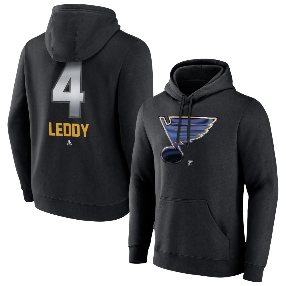 Youth St. Louis Blues Black Midnight Mascot Logo Nick Leddy Pullover Hoodie Youth St. Louis Blues Black Midnight Mascot Logo Nick Leddy Pullover Hoodie