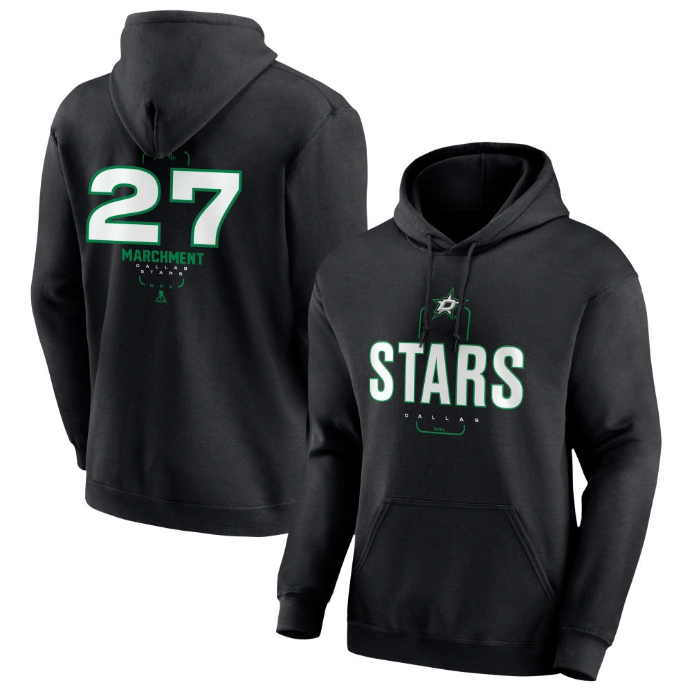 Youth Dallas Stars Black Midfielder Mason Marchment Pullover Hoodie Youth Dallas Stars Black Midfielder Mason Marchment Pullover Hoodie