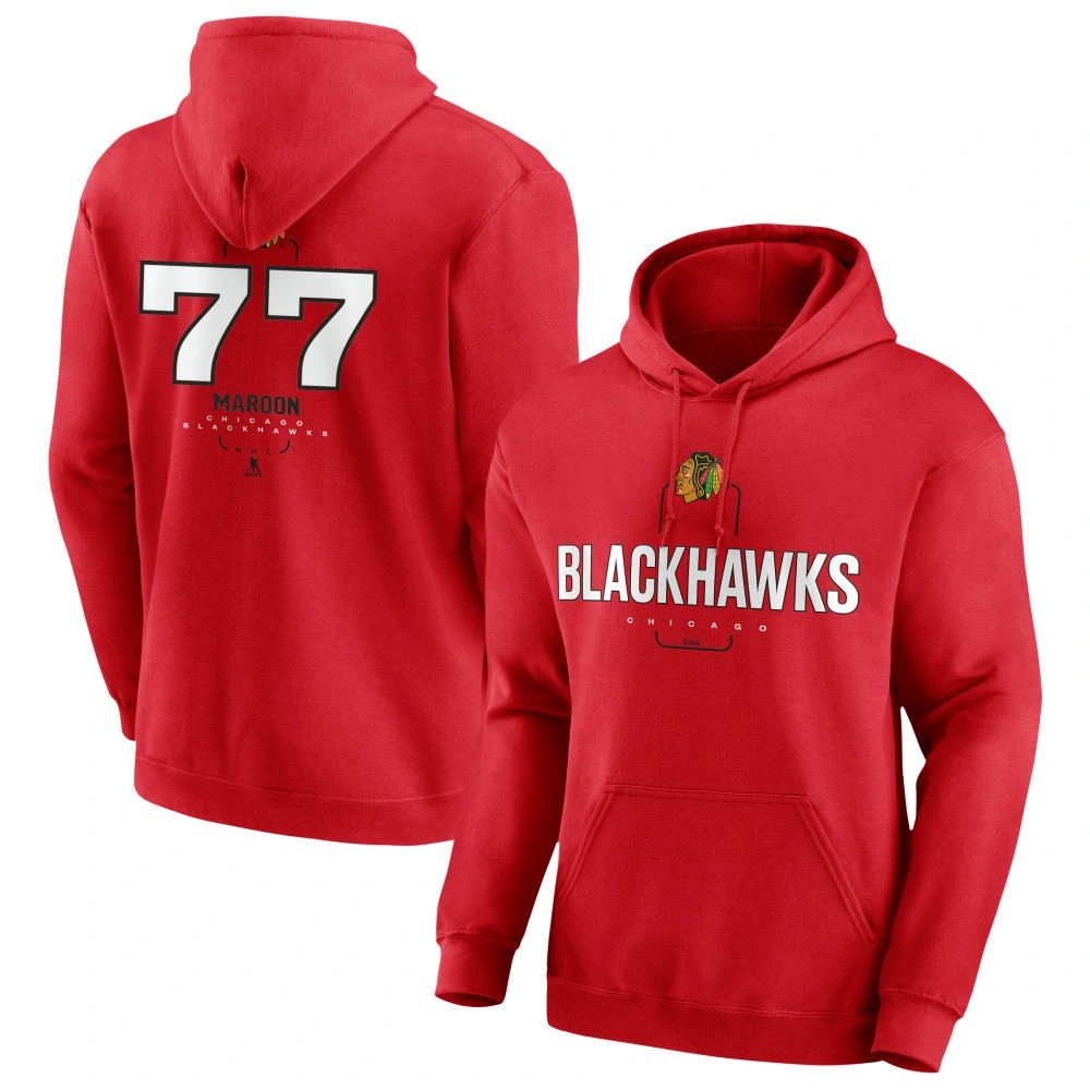 Youth Chicago Blackhawks Red Midfielder Pat Maroon Pullover Hoodie