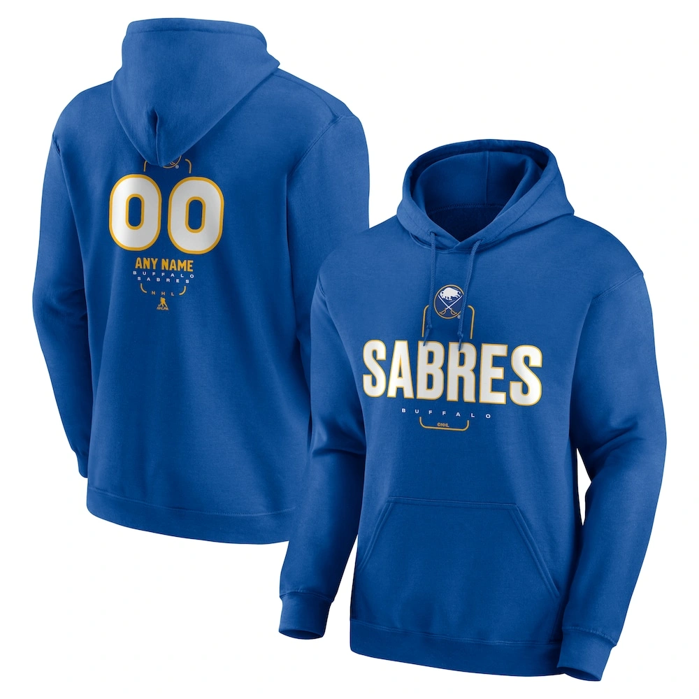 Men's Buffalo Sabres Royal Midfielder Customized Player Pullover Hoodie