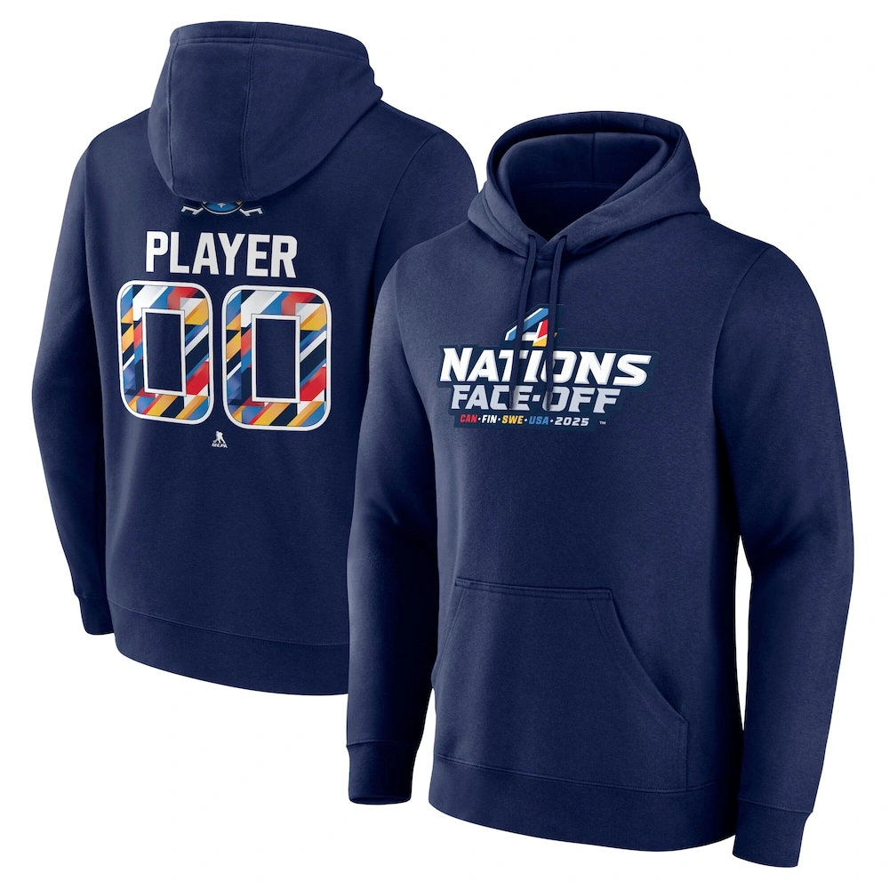 Men's 2025 Four Nations Face-Off Customized Pullover Hoodie - Navy