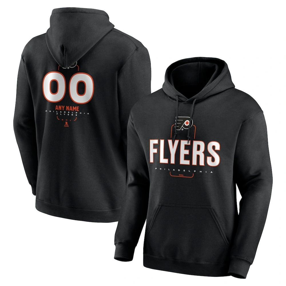 Youth Philadelphia Flyers Black Midfielder Customized Pullover Hoodie Youth Philadelphia Flyers Black Midfielder Customized Pullover Hoodie