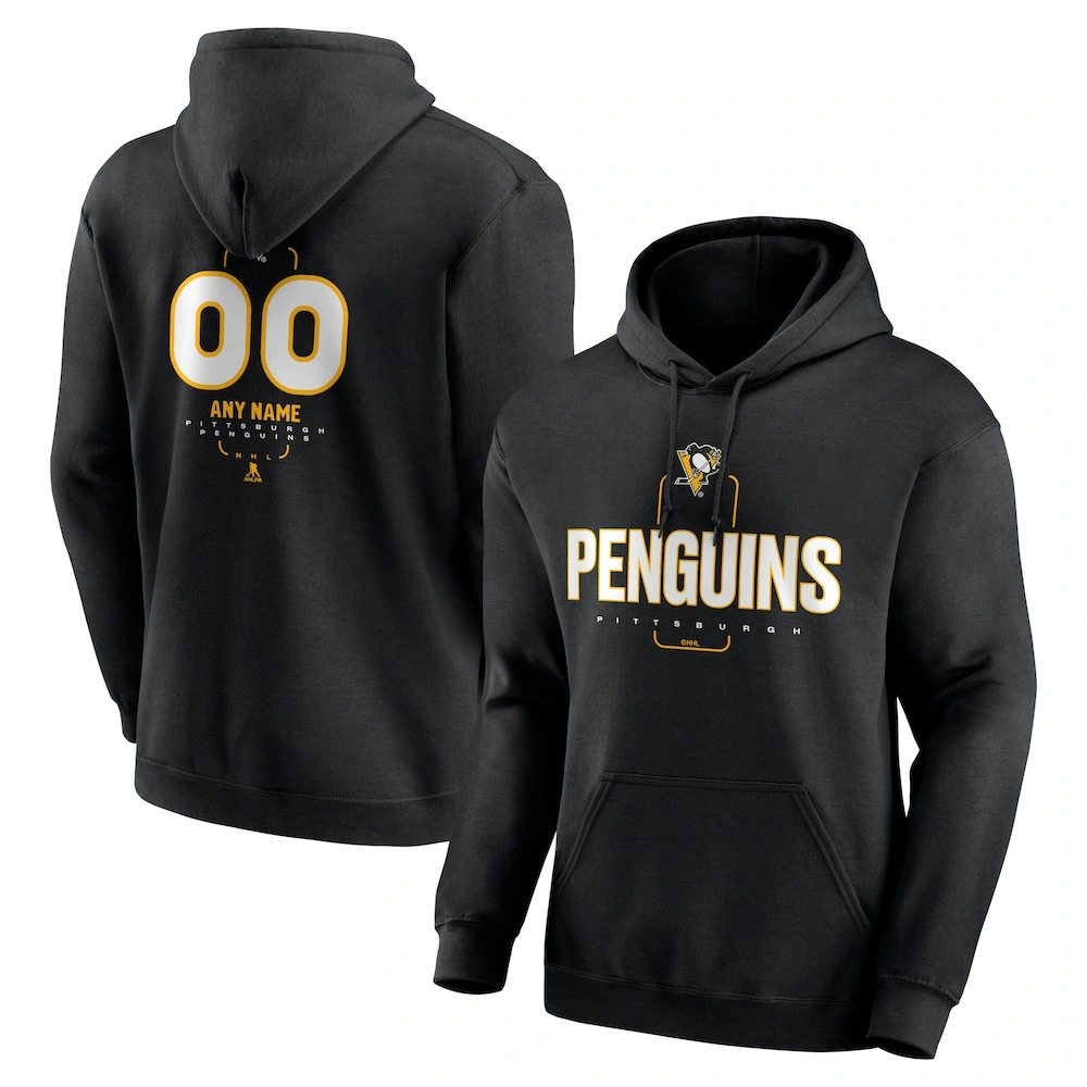 Youth Pittsburgh Penguins Black Midfielder Customized Pullover Hoodie Youth Pittsburgh Penguins Black Midfielder Customized Pullover Hoodie